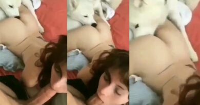 Rare porn video the girl lets her dog lick her pussy