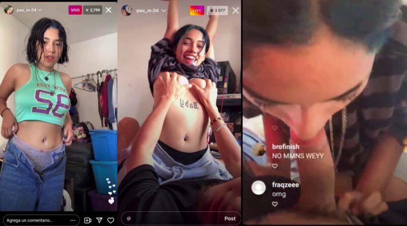 young latina does live broadcast sucking her boyfriend's cock on instagram