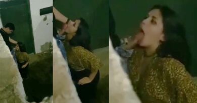 young girl after the party gives a blowjob to a friend hidden in an abandoned house