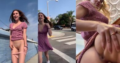 crazy girl flashes herself in public places
