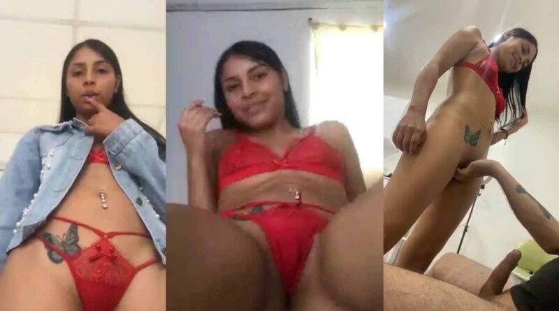 Latina girl in red lingerie lets her pussy be touched PORN AMATEUR