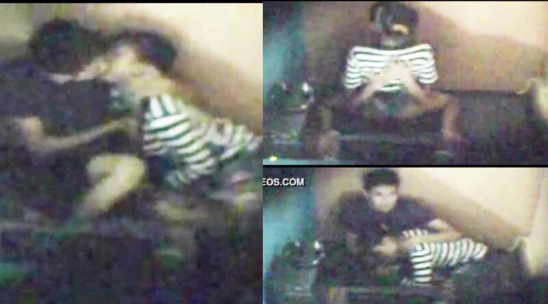 young couple caught having sex in a computer rental booth