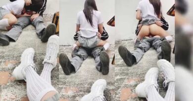 Schoolgirl girl watches her friend get fucked and waits her turn on the roof of the school