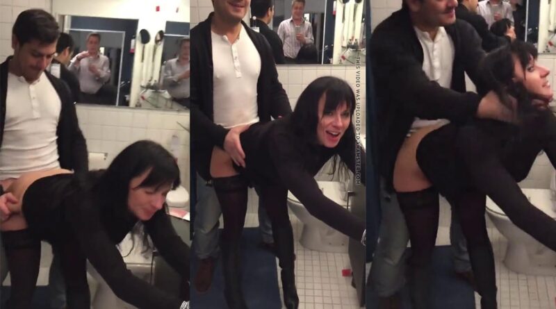 drunk and horny girl gets fucked in the men's bathroom