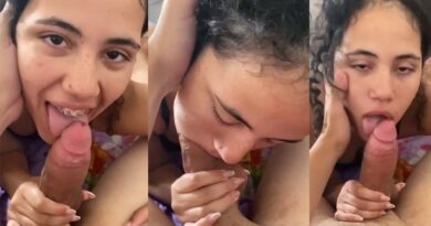 teen girl with braces loves to suck her boyfriend's dick