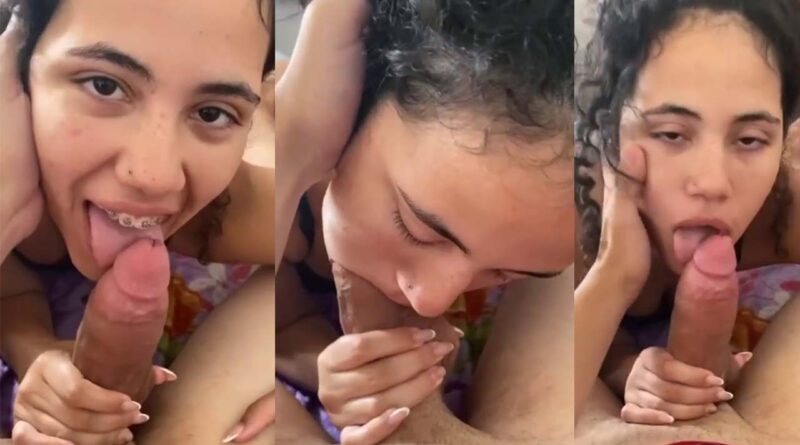 teen girl with braces loves to suck her boyfriend's dick
