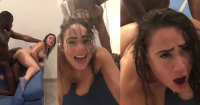 Her face full of suffering and pleasure when being fucked by a black guy