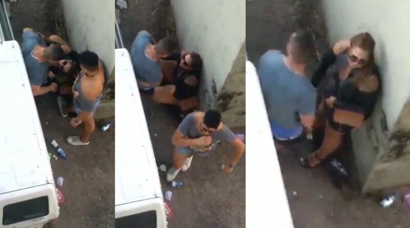 DRUNK GIRL CAUGHT IN AN ALLEY GIVING BLOWJOBS TO A BOY