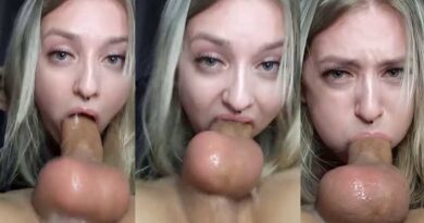 CUTE BLONDE GIRL DEEP BLOWJOB UNTIL FILLING HER MOUTH WITH CUM