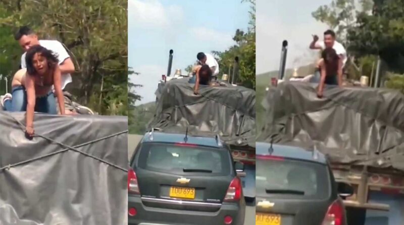 DRUNKS FUCKING ON TOP OF A MOVING TRUCK