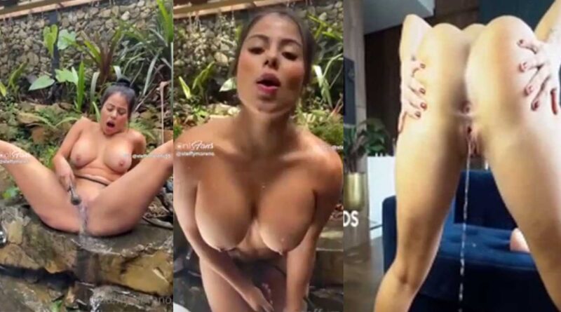 STEFFY MORENO COLOMBIAN WHORE PUTS HER HOSE INTO HER PUSSY AND THEN URINATES