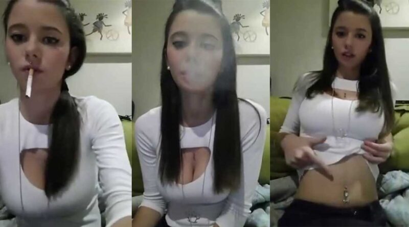 TEEN GIRL LEARNING TO SMOKING CIGARETTE