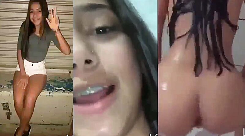 Latina teen girl films herself naked in the shower