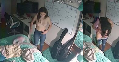 Security camera - girl changing clothes