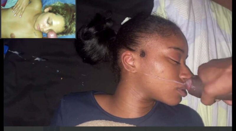 Cum face - sleeping girls receiving milk on their faces