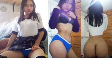 The pack of nudes of the schoolgirl with the blue underwear