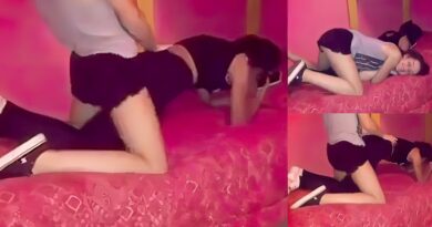 Teens in bed pretending to be fucking