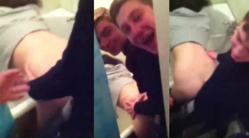 Russian students fuck their drunk friend in the bathroom