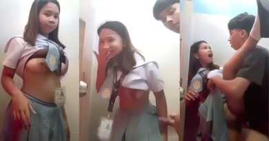 Sexually active schoolgirl fooling around with her friend in the school bathroom