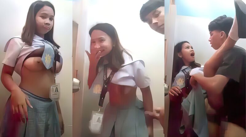 Sexually active schoolgirl fooling around with her friend in the school bathroom