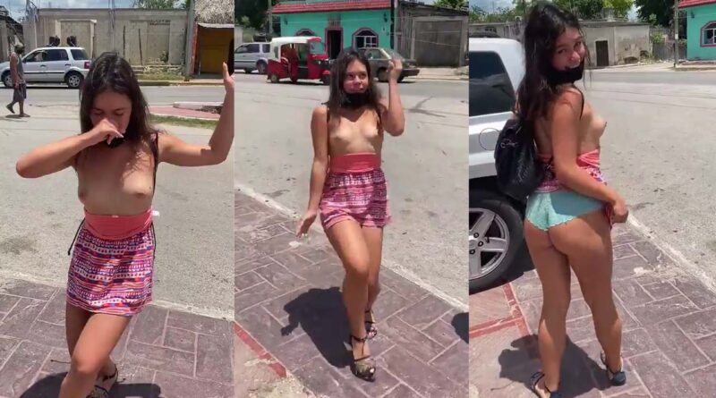 Teen girl dancing in the street topless PORN AMATEUR