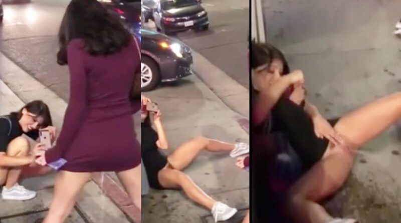 2 drunk and drugged girls urinating on the streets of New York
