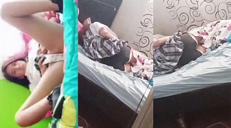 His sister comes home from school and he films her sleeping with her skirt up