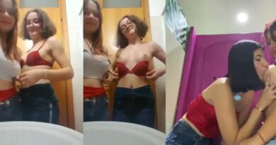 Petite lesbians friends showing tits