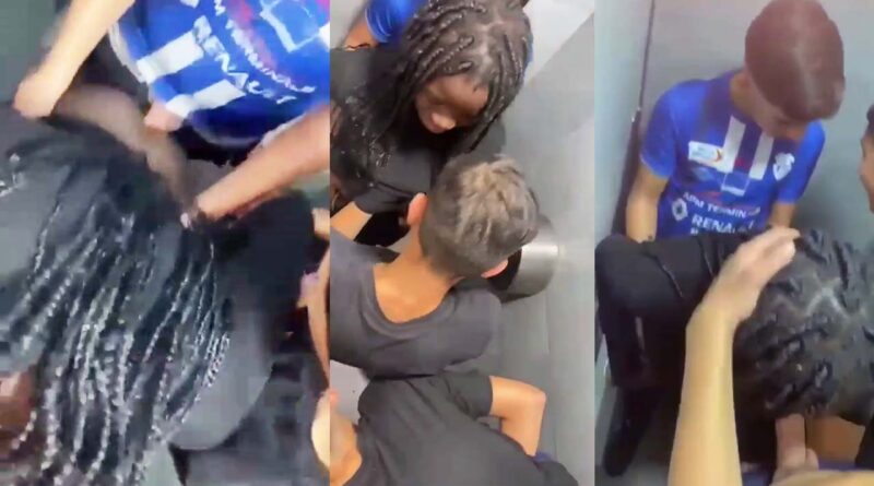 VIRAL PORN VIDEO MADRID SPAIN - Three young men fuck a black immigrant girl from HAITI