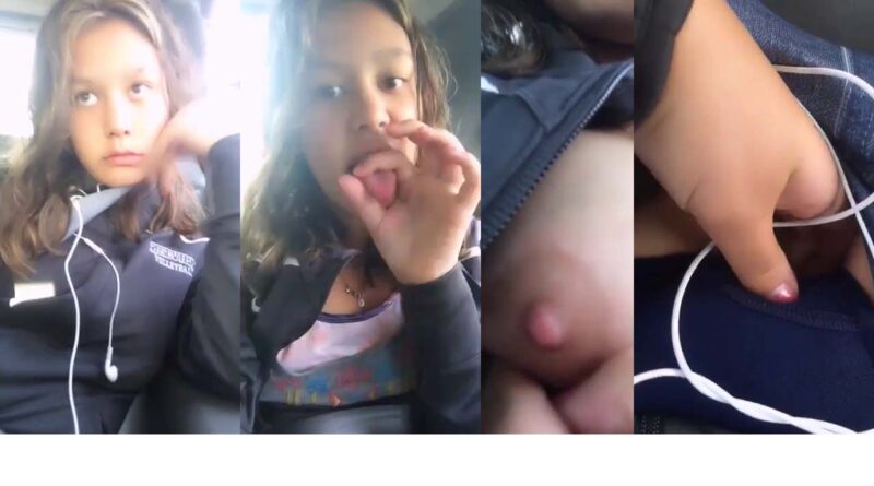 WHILE HER FATHER DRIVES TO SCHOOL THIS TEEN DOES DIRTY AND HORNY THINGS ON TIKTOK